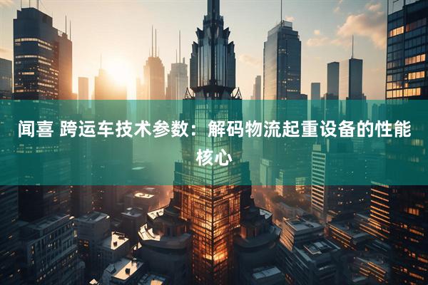 闻喜 跨运车技术参数：解码物流起重设备的性能核心